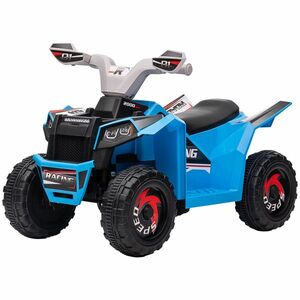 HOMCOM ATV pentru Copii 18-36 Luni din PP și Metal cu Roți Rezistente, Viteză Max 2.5 km/h, Design Atractiv, Albastru Gri și Negru | Aosom Romania imagine