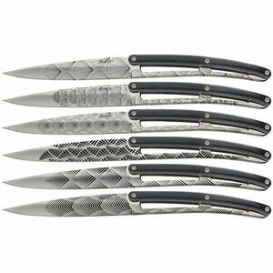 Set de 6 cuțite Deejo lama lucioasă mâner negru ABS design Art Deco imagine