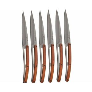 Set de 6 cuțite Deejo Table gri titan mâner coralwood lamă zimțată imagine