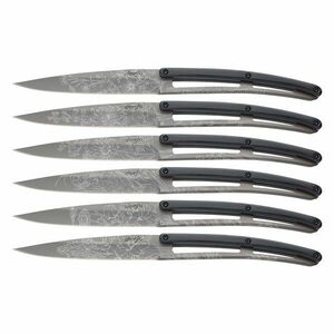 Set de 6 cuțite de friptură Deejo lamă titan cu suprafață paperstone design Blossom imagine