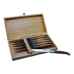 Laguiole DUB124 set de 6 cuțite de friptură cu mâner din lemn de ienupăr imagine
