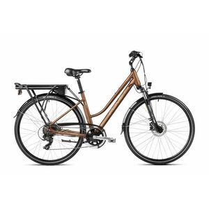 Bicicleta electrica de trekking/oras femei Romet Gazela 1 RM Maro/Grafit 2023 imagine