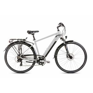 Bicicleta electrica de trekking/oras barbati Romet Wagant 2 RM Integrat Gri/Argintiu 2023 imagine