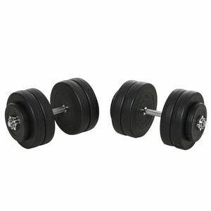 HOMCOM Set Gantere Reglabile 50 kg pentru Sala de Fitness, 12 Discuri Cauciucate, Antrenament | Aosom Romania imagine