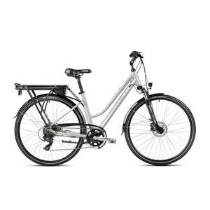 Bicicleta electrica de trekking/oras femei Romet Gazela 1 RM Argintiu/Grafit 2023 imagine