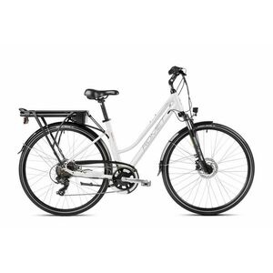 Bicicleta electrica de trekking/oras femei Romet Gazela 1 RM Alb/Gri 2023 imagine