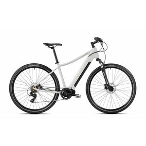 Bicicleta electrica de trekking femei Romet Orkan 1 D MM Argintiu/Galben 2023 imagine