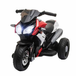 Motocicleta Electrica HOMCOM Copii 3-5 Ani cu Lumini Muzica Baterie 6V Negru Rosu | Aosom RO imagine
