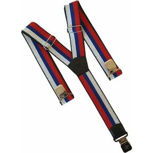 Bretele natur pentru pantaloni, alb-albastru-roșu imagine