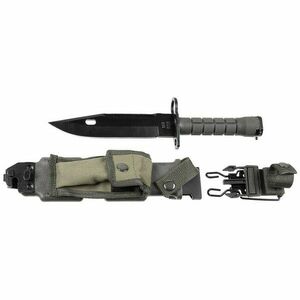 Baionetă MFH M9, mâner de plastic, carcasă, verde OD imagine