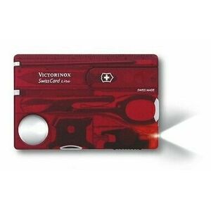 Cuțit de buzunar Victorinox SwissCard Lite Ruby, roșu transparent, 13 funcții imagine