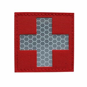 WARAGOD reflectorizant Fabric Cross Medic Patch roșu și alb imagine