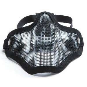 Jocuri sportive de acțiune Mască de protecție Airsot STALKER ASG cu mască cu fund metalic - NEGRU / ALB imagine