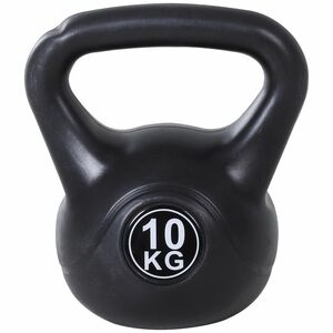 HOMCOM Kettlebell 10 kg, Echipament Fitness pentru Antrenament de Forță, 25x19x28 cm, Negru | Aosom Romania imagine