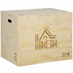 HOMCOM Cutie Pliometrică din Lemn 3 în 1, Îmbunătățește Săriturile, Antrenament Complet, 50/60/76cm Înălțime | Aosom Romania imagine