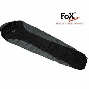 FOX mumia economic Sac de dormit negru-gri +/- 0°C imagine