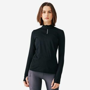 Bluză călduroasă cu Fermoar scurt Iarnă Alergare Jogging Run Warm Negru Damă imagine