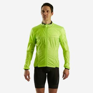 Jachetă ciclism pe șosea Ultralight Galben Bărbați imagine