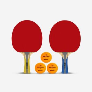 Set 2 Palete Tenis de masă TTR100 3* ALLROUND + 3 mingi portocalii TTB100* 40+ imagine