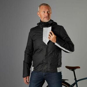 Jachetă călduroasă ciclism ploaie 540 Negru Bărbați imagine