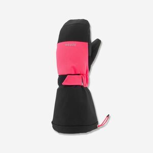Mănuși impermeabile călduroase schi - 550 Negru-Roz Fluo Copii imagine
