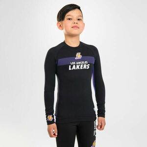 Bluză termică Baschet UT500 NBA Los Angeles Lakers Negru Copii imagine