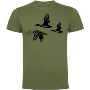 Tricou verde cu imprimeu păsări imagine