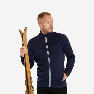 Bluză schi lână merinos 500 Warm Alb-Bleumarin Bărbați imagine