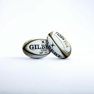 Minge Rugby GILBERT TOP 14 mărimea 5 alb-auriu imagine
