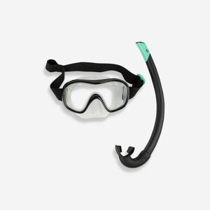 Set snorkeling Mască + Tub SNK100 Negru Adulţi imagine