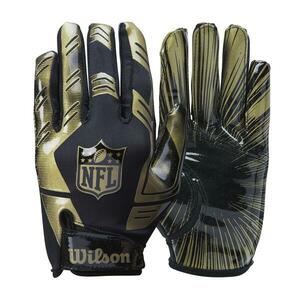 Mănuși de fotbal american NFL STRETCH FIT Negru Auriu imagine