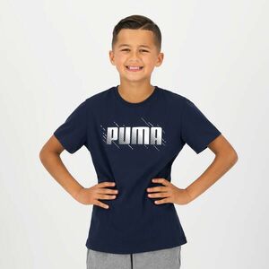 Tricou bumbac Educație fizică Puma Albastru Băieți imagine