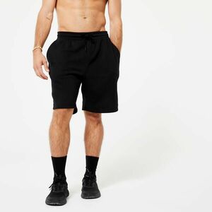 Pantalon scurt molton 500 Fitness Negru Bărbați imagine