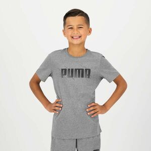 Tricou bumbac educație fizică Puma Gri cu imprimeu Băieți imagine
