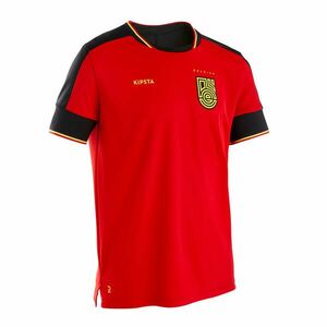 Tricou Fotbal FF500 Belgia 2024 Roșu-Negru Copii imagine