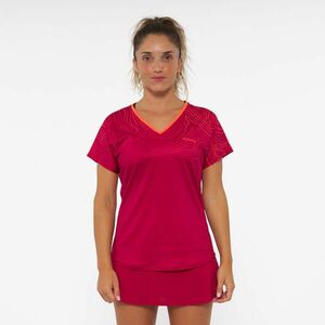 Tricou Respirant Padel 500 Roșu Damă imagine