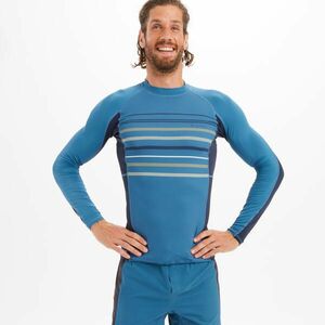 Bluză surf anti-UV 500 Stripy Albastru Bărbați imagine