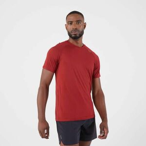 Tricou alergare fără cusături KIPRUN Run 500 Confort Bordo Bărbați imagine