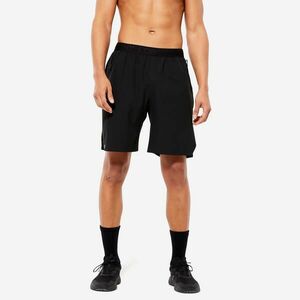 Pantalon scurt Fitness buzunare cu fermoar Negru Bărbați imagine
