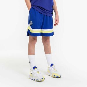 Șort Baschet 900 NBA Warriors Albastru Copii imagine