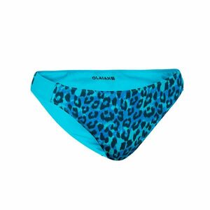 Slip de baie reversibil 500 Bella Leopard Albastru Fete imagine