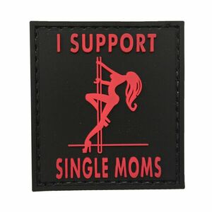 WARAGOD patch I Support Single Moms PVC Patch negru și roșu imagine