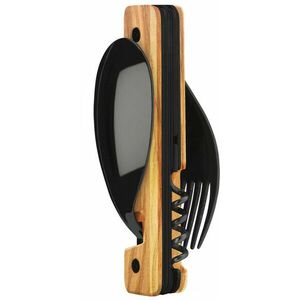 Akinod A02B00001 set multifuncțional 13h25, finisaj negru oglindă, lemn de măslin imagine