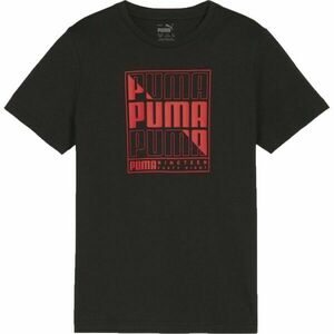 Puma GRAPHICS WORDING TEE B Tricou pentru băieţi, negru, mărime imagine