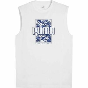 Puma ESSENTIALS + PALMS RESORT SLEEVESS TEE Tricou fără mâneci pentru bărbați, alb, mărime imagine