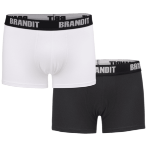 Brandit Boxeri cu logo 2 buc, alb-negru imagine