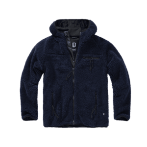 Jachetă cu glugă din fleece Brandit Teddyfleece Worker, albastru marin imagine