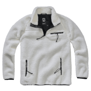 Jachetă fleece Brandit Teddyfleece Troyer, alb imagine