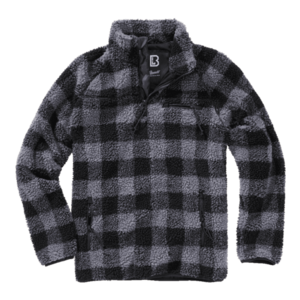 Jachetă din fleece Brandit Teddyfleece Troyer, negru/gri imagine