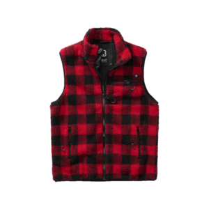 Vesta din fleece Brandit Teddyfleece, roșu/negru imagine